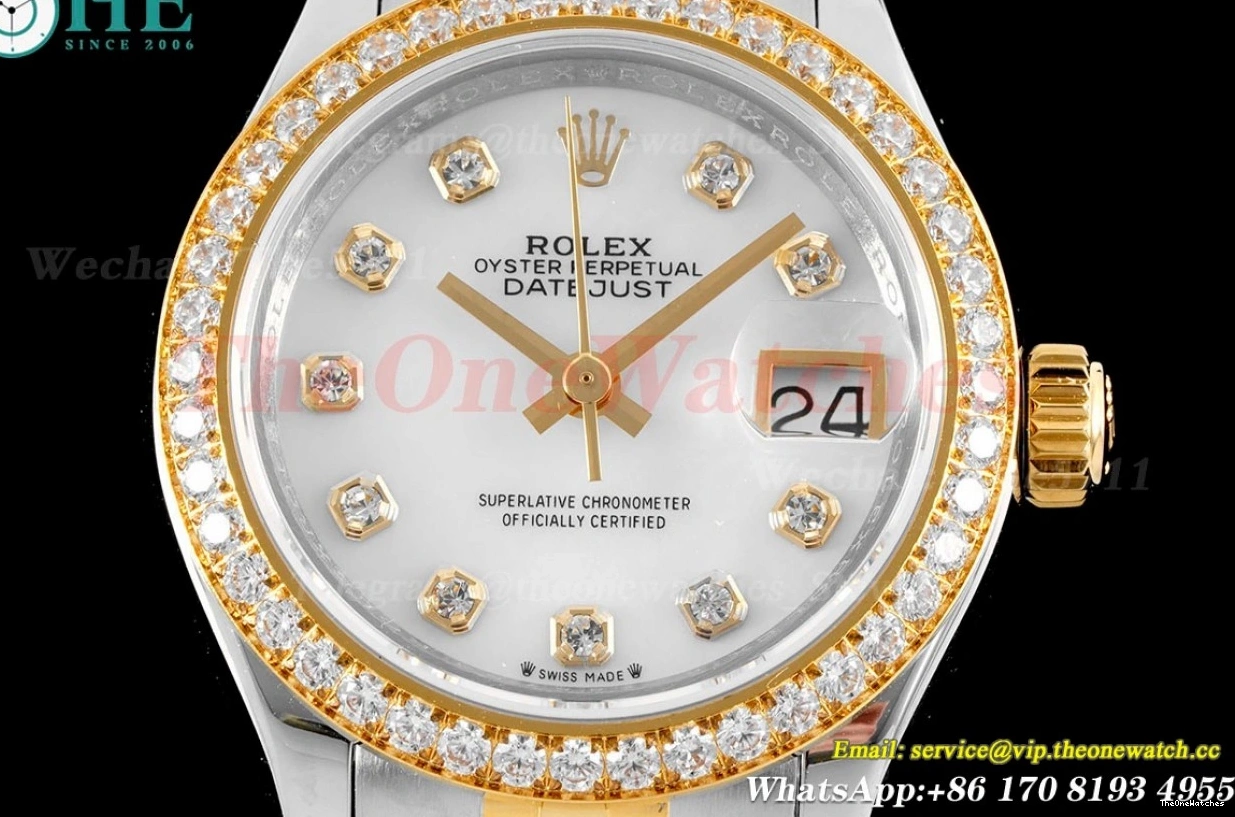 White SS TWS NH05 Dia Datejust 28mm Ladies Dial YG 0415